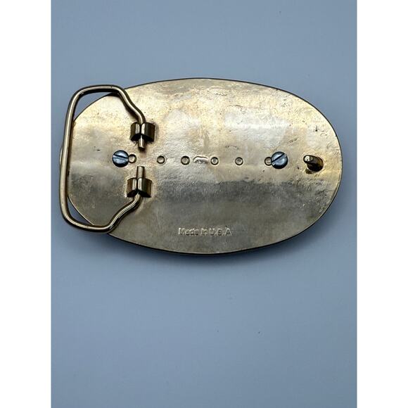 Bergamot‎ Bronze Belt Buckle with Brown Stone Accent - Picture 3 of 4